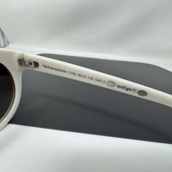 Prive Revaux The Expressionist C100 polarized white round frame sunglasses main image 13